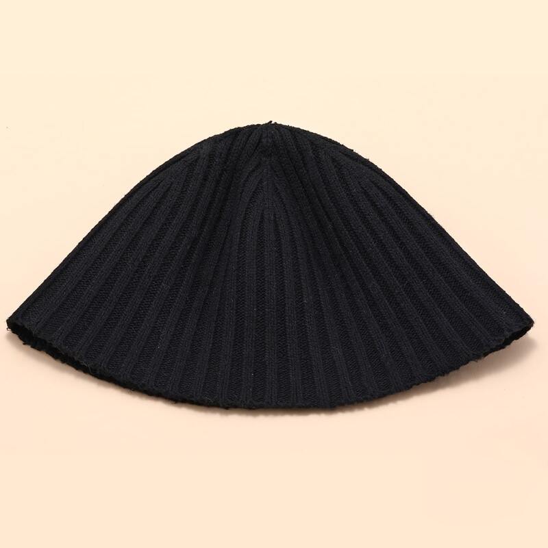 

Solid Knit Cloche Hat, Black
