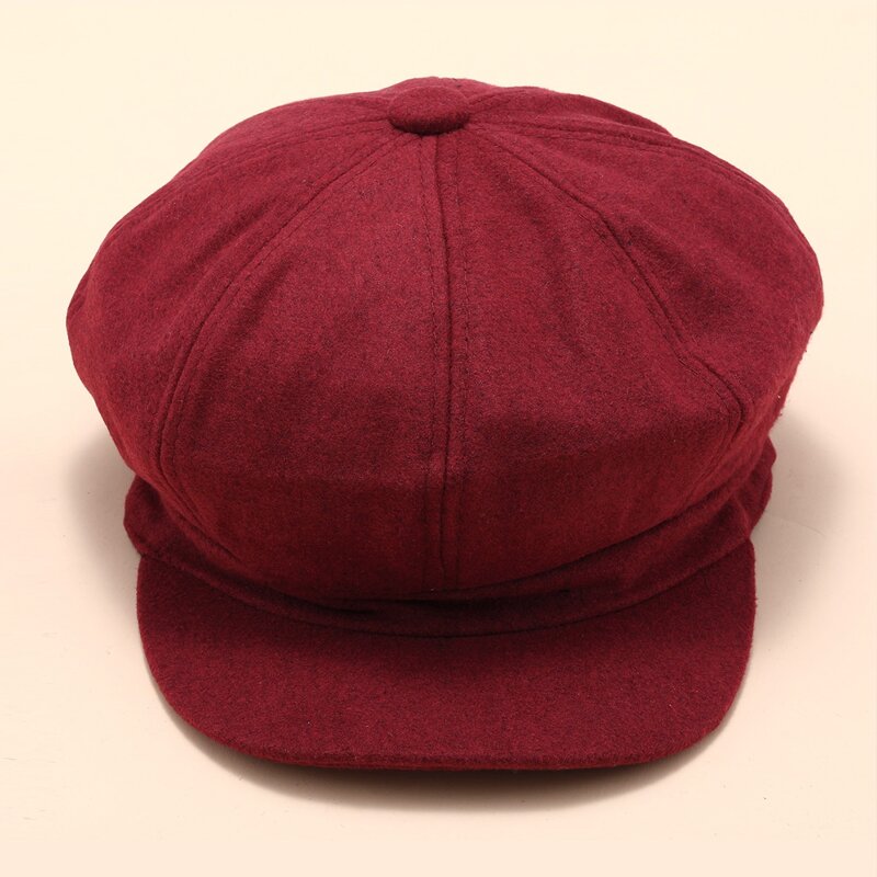 

Solid Baker Boy Hat, Red