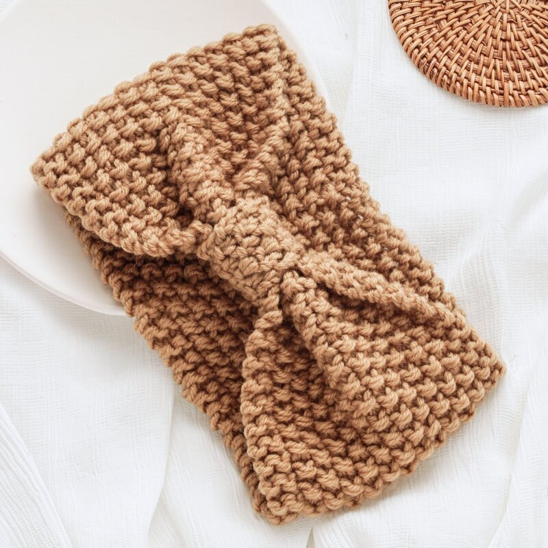 

Solid Knit Headband, Khaki