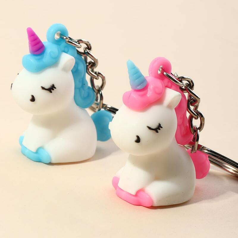 

2pcs Cartoon Unicorn Keychain, Multicolor