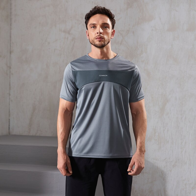 

Guys Color-block Letter Graphic Sports Tee, Dark grey