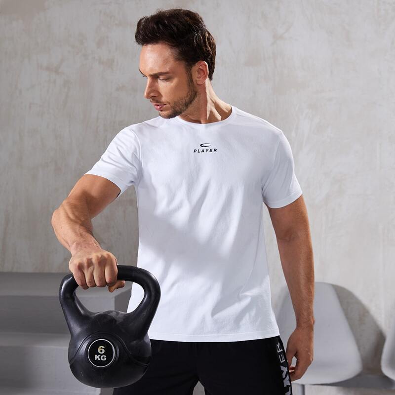 

Guys Letter Graphic Crew Neck Sports Tee, White