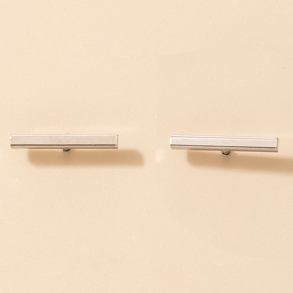 

Bar Stud Earrings, Silver