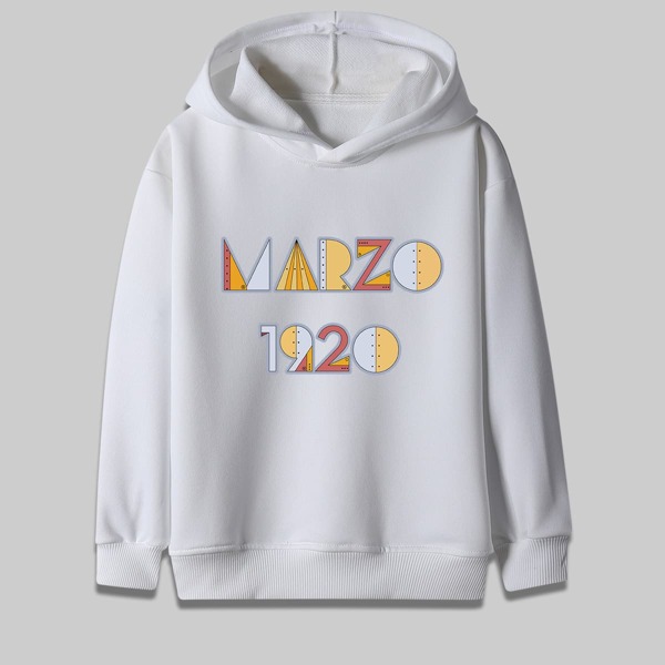 

Boys Letter Graphic Hooded Sweatshirt, White