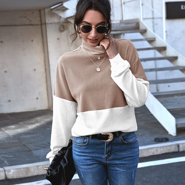 

Two Tone Turtleneck Tee, Multicolor