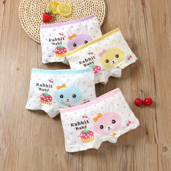 

Toddler Girls 4 Pack Cartoon Graphic Panty, Multicolor