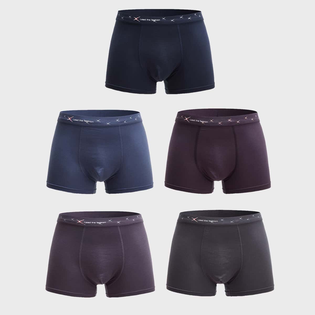 

Guys 5 Pack Letter Graphic Boxer Brief, Multicolor