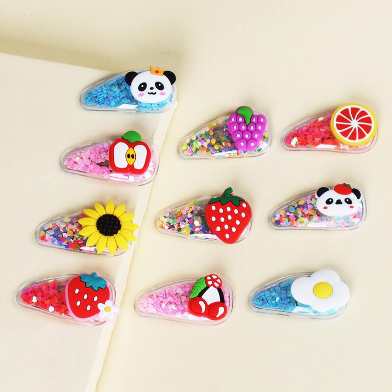 

10pcs Cartoon Sequin Decor Snap Clip, Multicolor