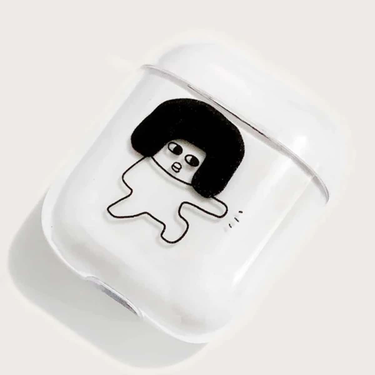 

Cartoon Character Print AirPods Case, Clear