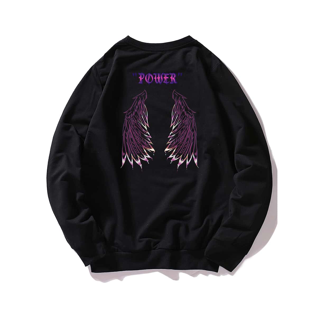 

Men Wings And Letter Graphic Sweatshirt, Black