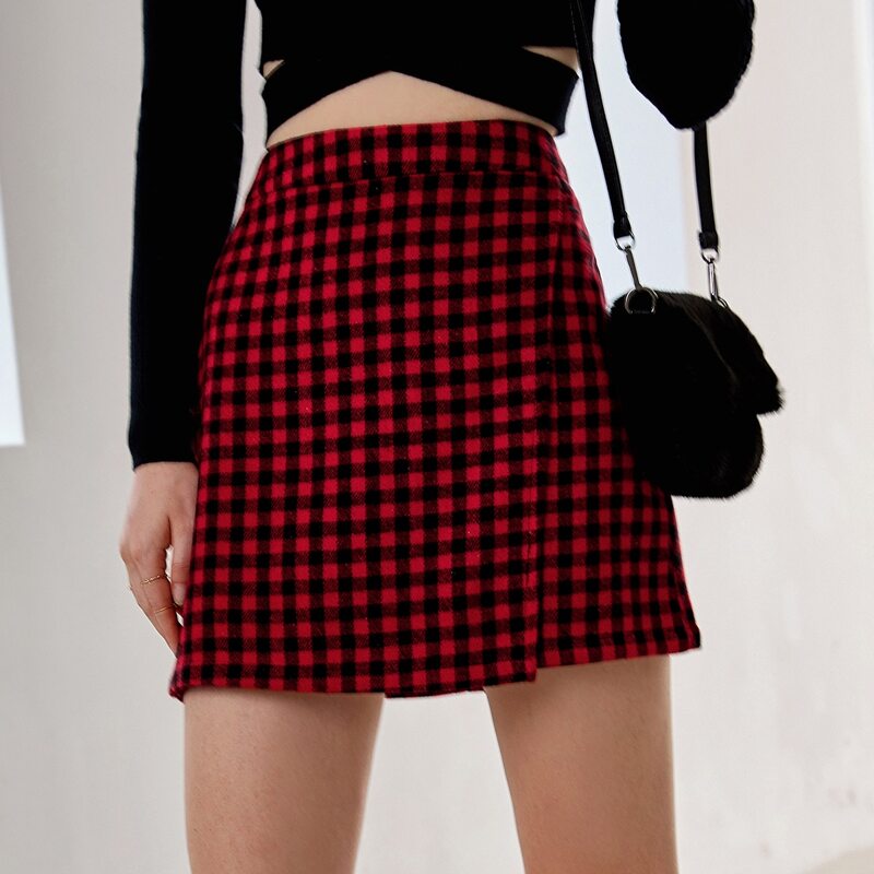 

Gingham High Waist Wrap Skirt, Multicolor