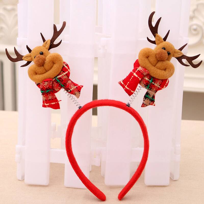 

Christmas Deer Spring Hair Hoop, Multicolor
