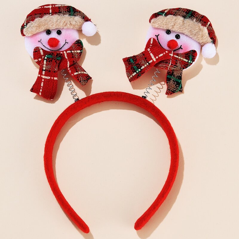 

Christmas Snowman Spring Hair Hoop, Red