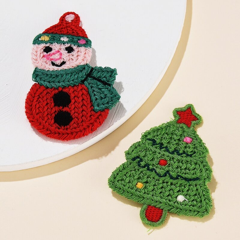 

2pcs Random Christmas Knitted Hair Clip, Multicolor