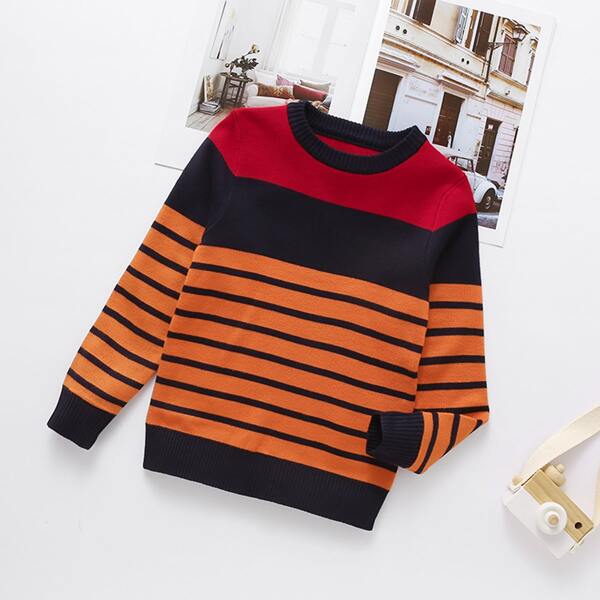 

Toddler Boys Colorblock Striped Sweater, Multicolor