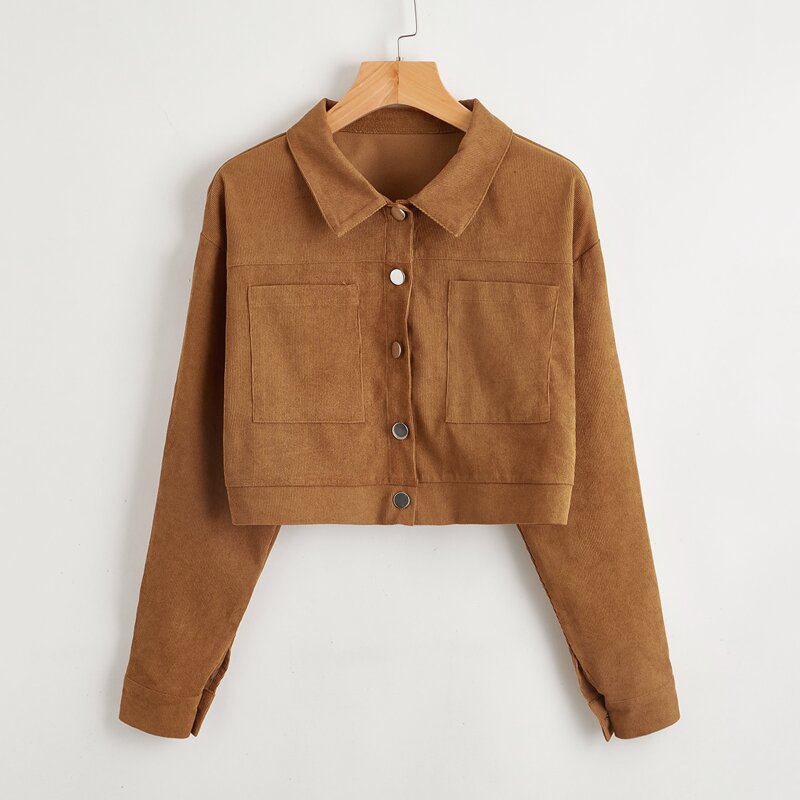 

Pocket Front Corduroy Jacket, Brown