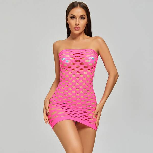 

Cut-out Bandeau Dress, Hot pink