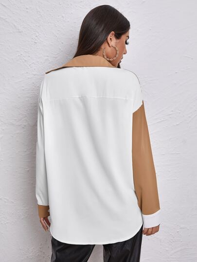 Drop Shoulder Cut and Sew Blouse