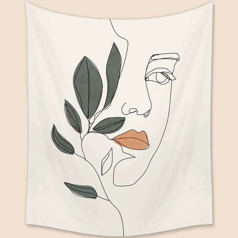 

Face Line Drawing Tapestry, Multicolor