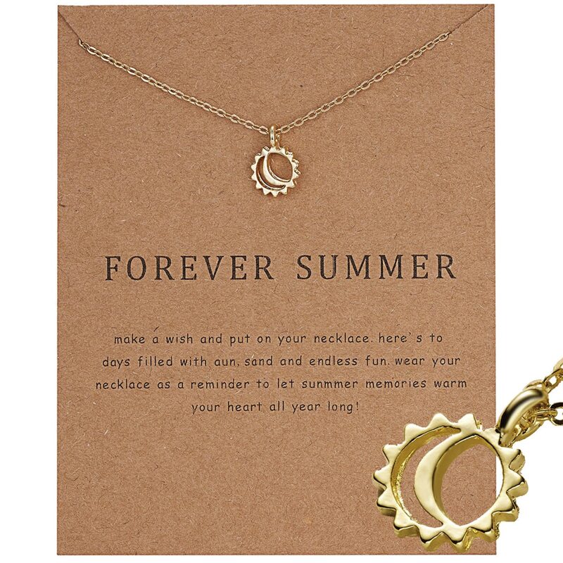 

Moon & Sun Pendant Necklace, Gold