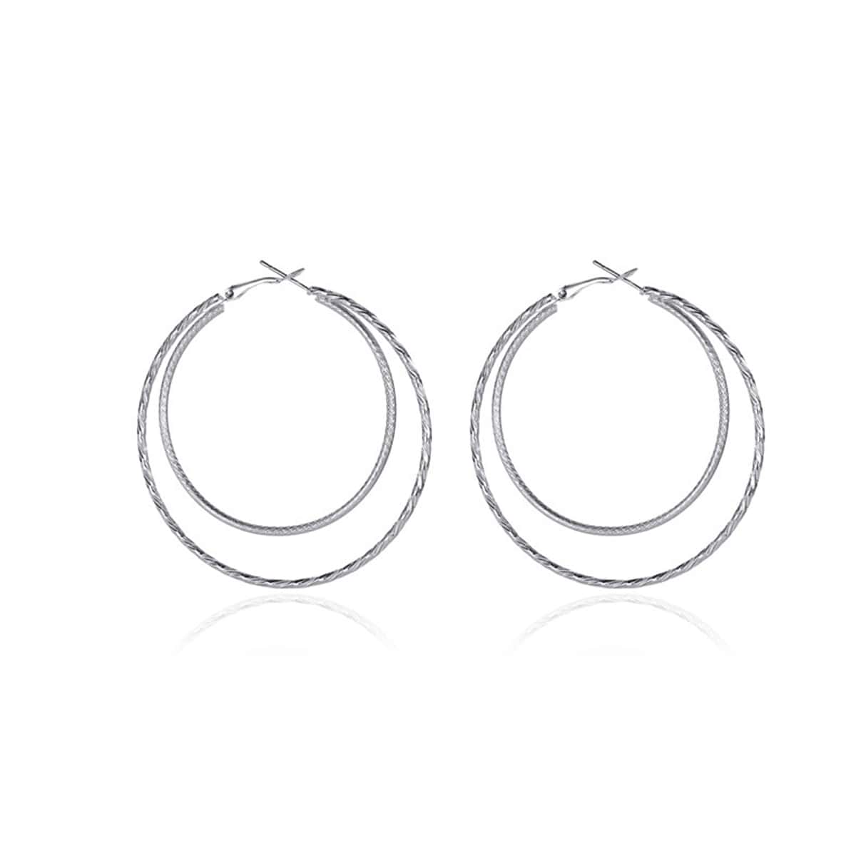 

Layered Hoop Earrings, Silver