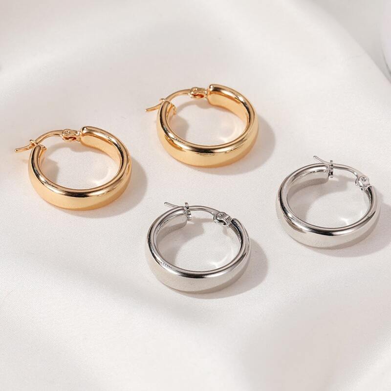 

1pair Random Hoop Earrings, Multicolor