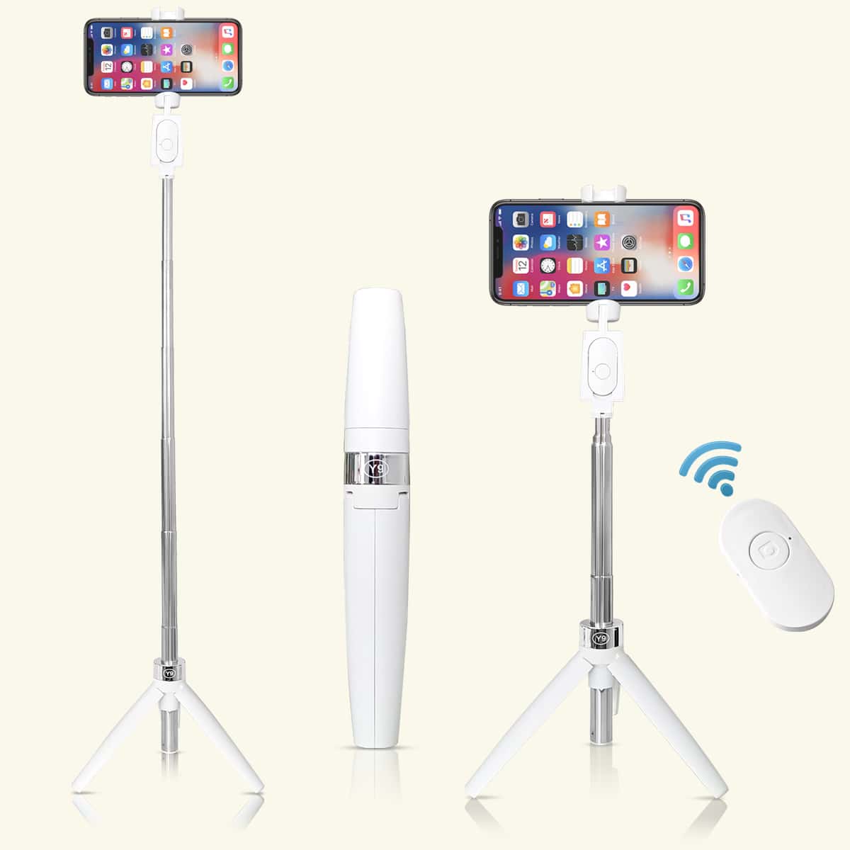 

1pc Remote Control Bluetooth Selfie Stick Tripod, White