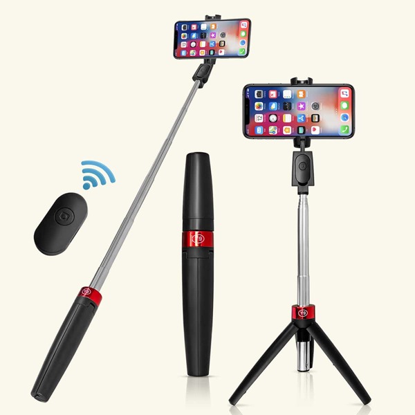 

1pc Bluetooth Selfie Stick Tripod With Remote Control, Black