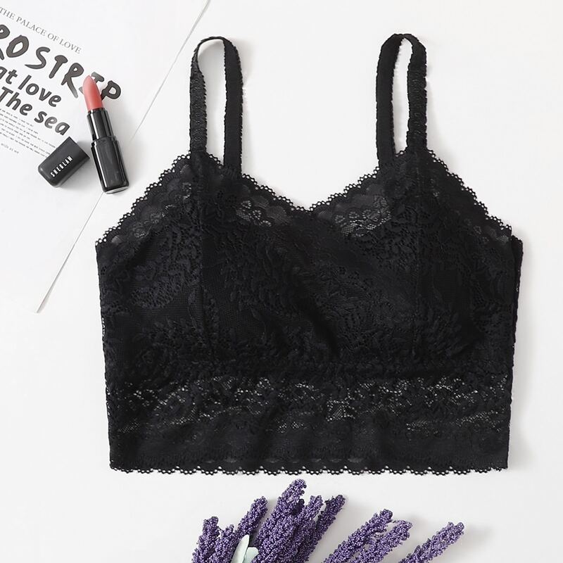 

Floral Lace Bralette, Black