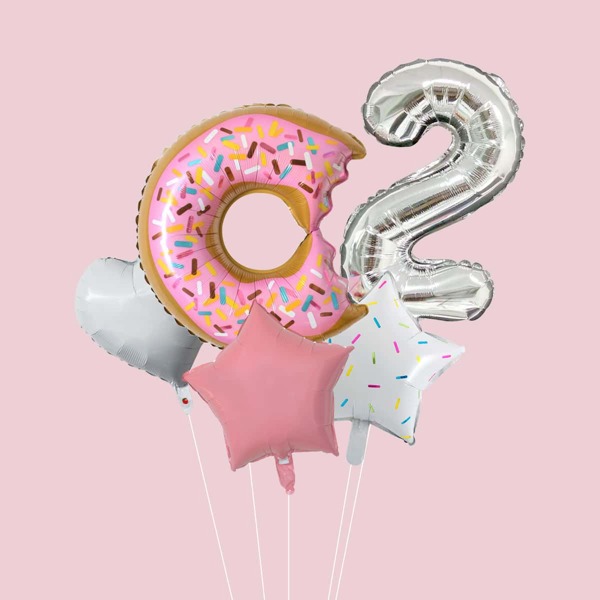 

1set Donut & Number Decoration Balloon, Multicolor