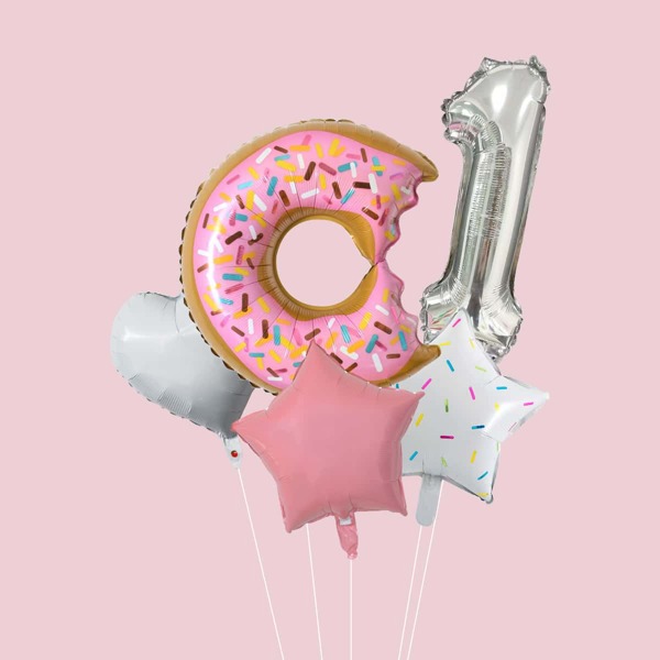 

1set Donut & Number Decoration Balloon, Multicolor