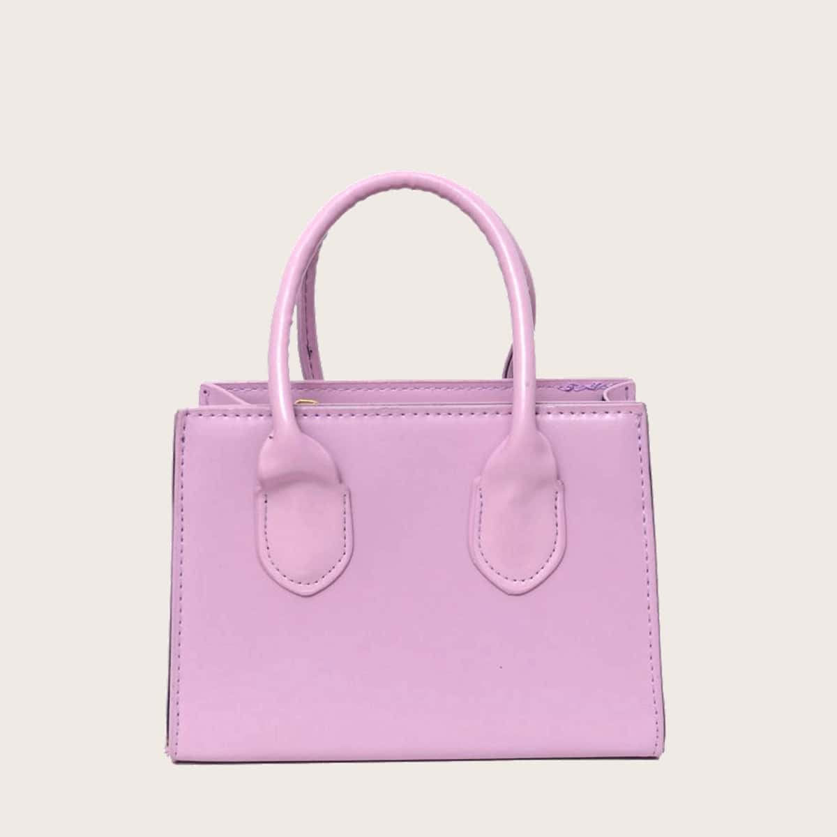

Minimalist Zip Satchel Bag, Purple