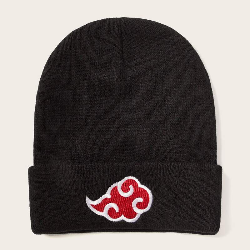 

Cloud Embroidery Beanie, Black