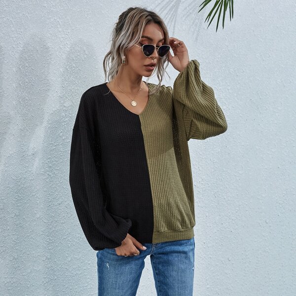 

Two Tone Drop Shoulder Tee, Multicolor