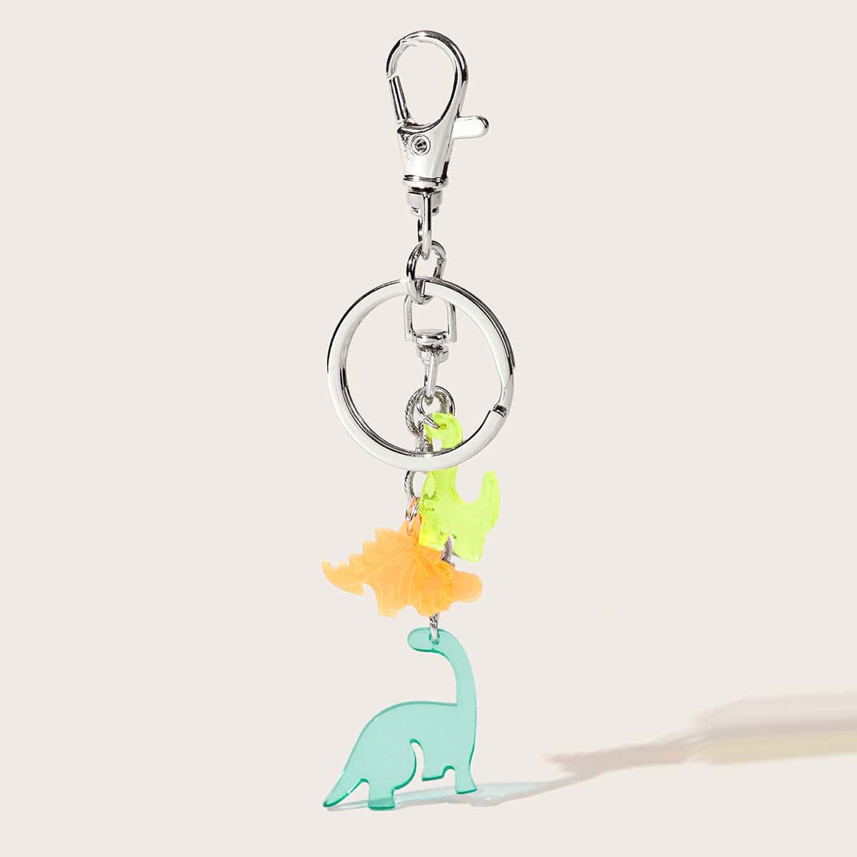 

Clear Dinosaur Bag Charm, Multicolor