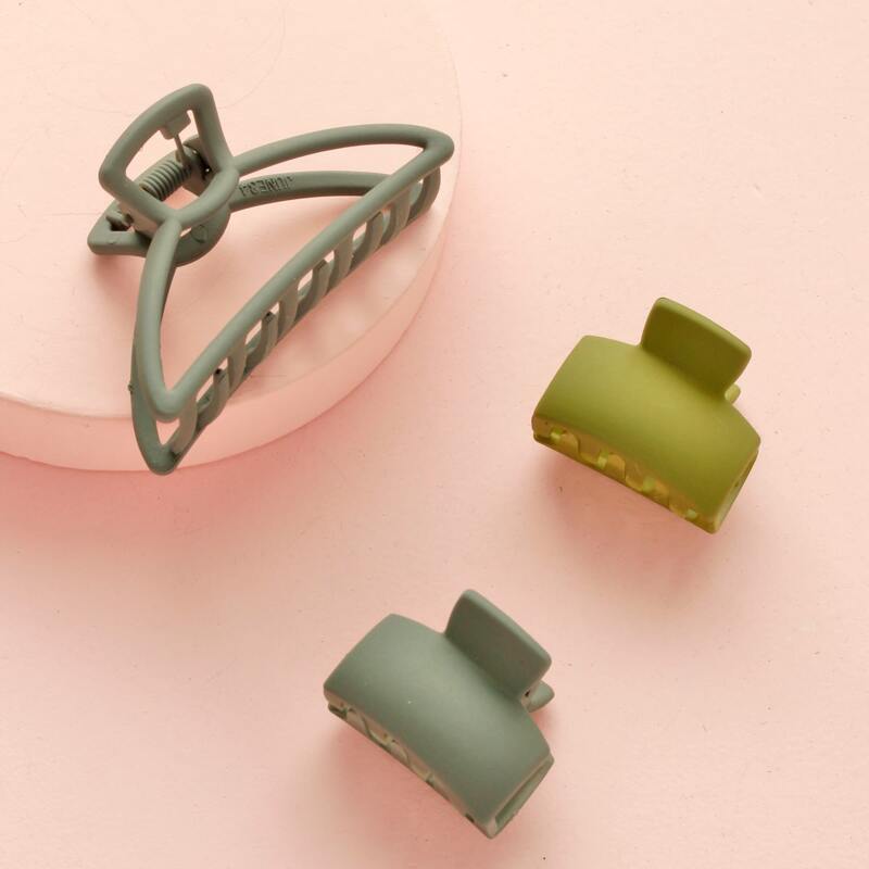 

3pcs Matte Hair Claw, Multicolor