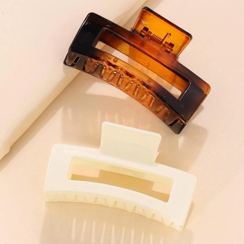 

2pcs Simple Hair Claw, Multicolor