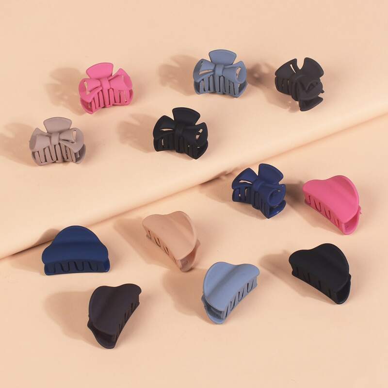 

12pcs Matte Hair Claw, Multicolor