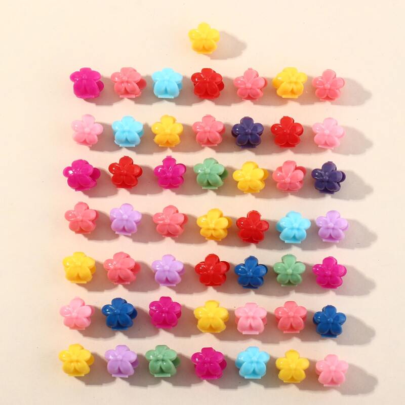 

50pcs Random Color Flower Hair Claw, Multicolor