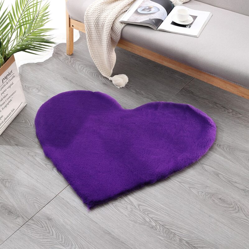 

Heart Shaped Plush Carpet, Purple