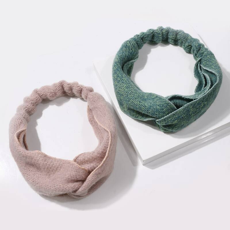 

2pcs Twist Knit Headband, Multicolor