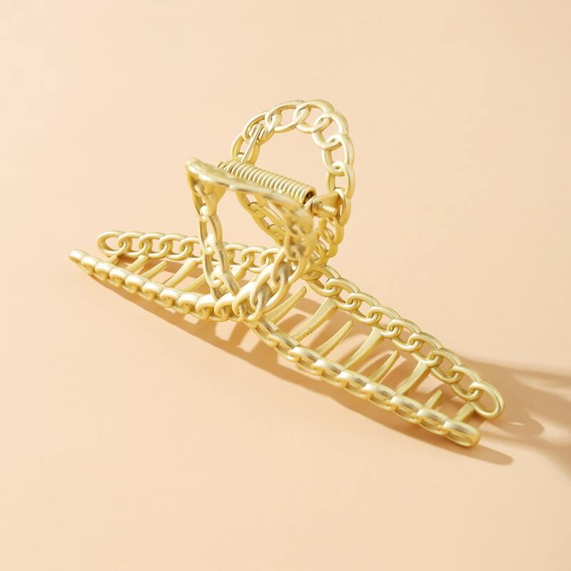 

1pc Chain Decor Hair Claw, Gold