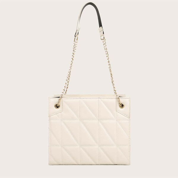 

Stitch Detail Chain Shoulder Bag, White