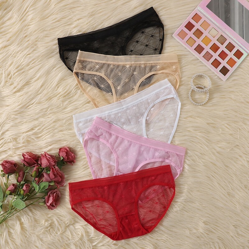 

4pack Sheer Lace Panty Set, Multicolor