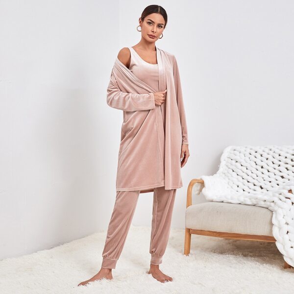 

3 Pack Velvet Solid Lounge Set, Dusty pink