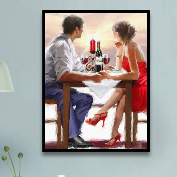 

Couple Print DIY Diamond Painting, Multicolor