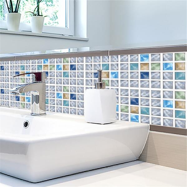 

10pcs Mosaic Tile Sticker, Multicolor