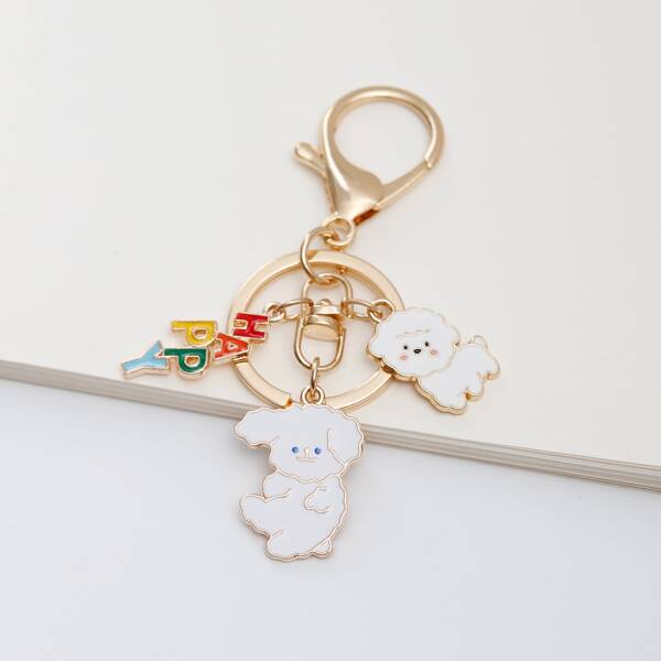 

Letter Pendant Cartoon Keychain, Multicolor