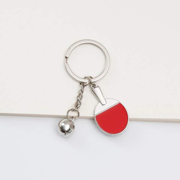 

Ping Pong Paddle Pendant Keychain, Red