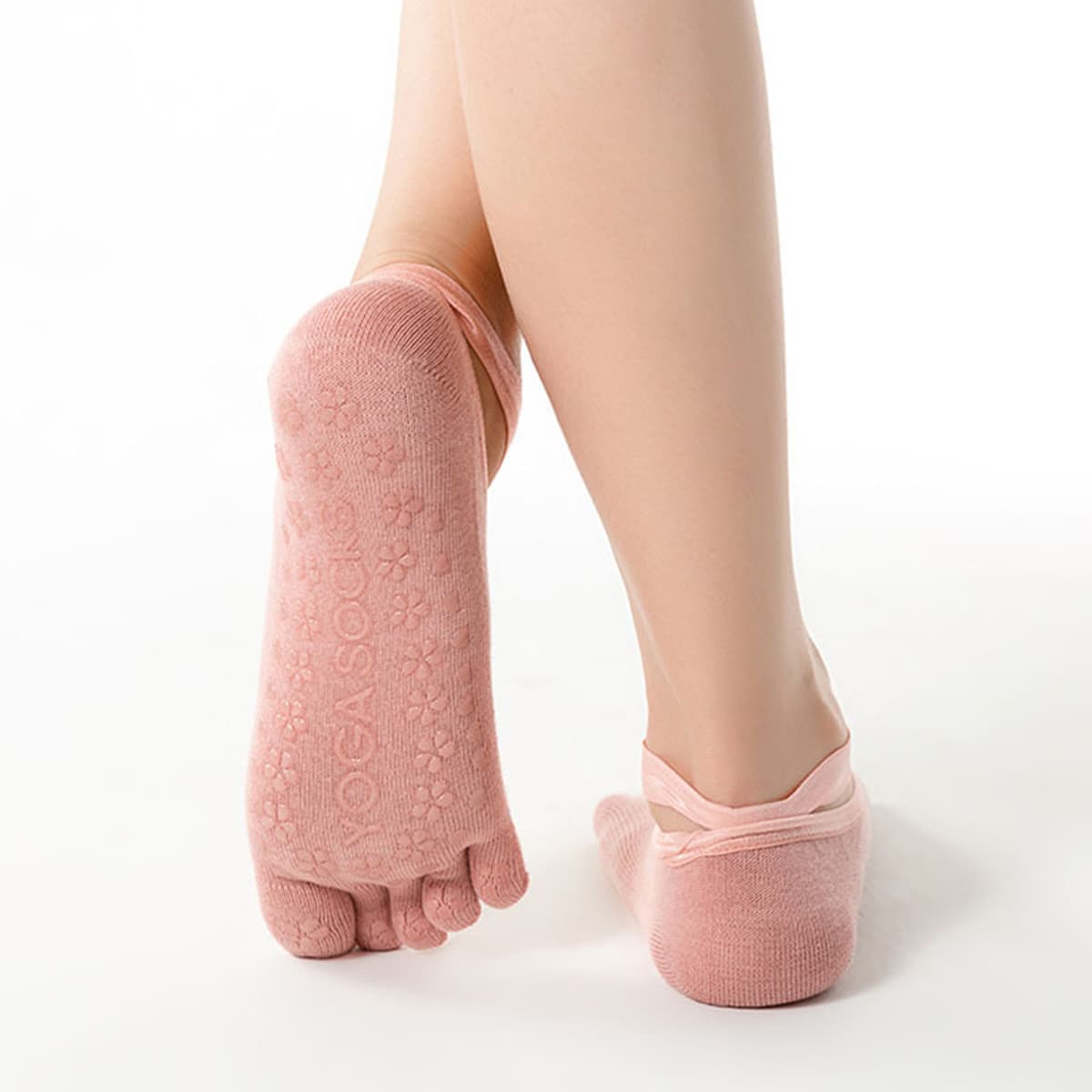 

Criss Cross Yoga Socks, Dusty pink